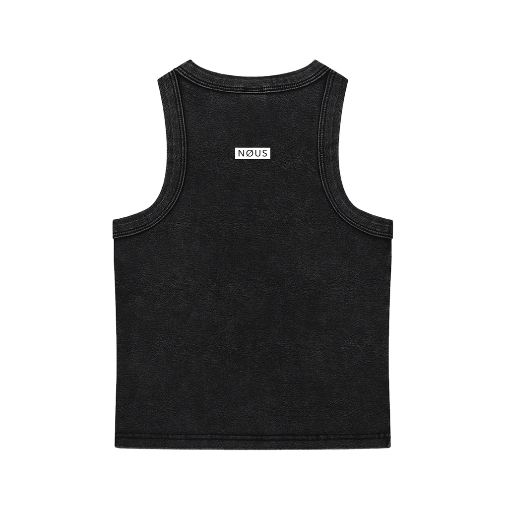 True Virtue ICØN - Women's Black Acid Washed Tank Top