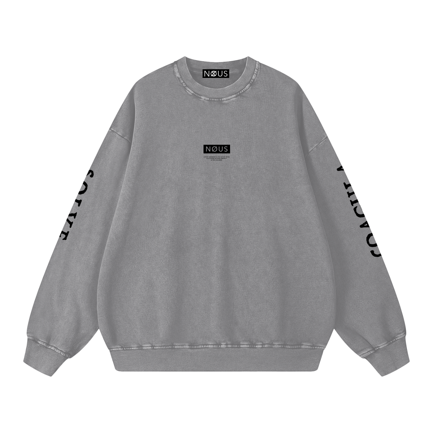 NØUS-Society,Solve-Coagula,Acid-washed,Oversized-Sweatshirt,Spring-Summer,Year-Zero-Collection,2026-Collection,Longsleeve,Sweatshirt