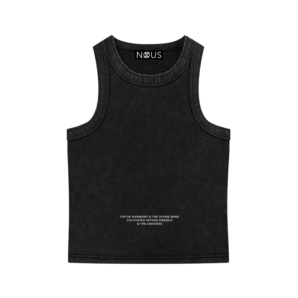 True Virtue ICØN - Women's Black Acid Washed Tank Top