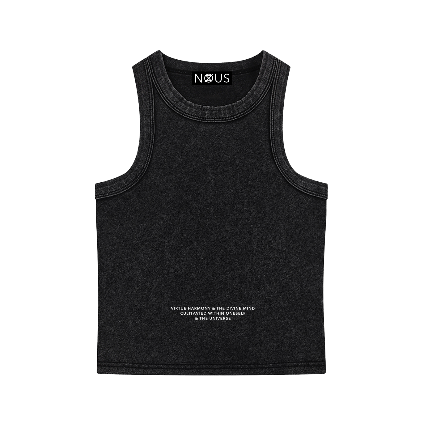 True Virtue ICØN - Women's Black Acid Washed Tank Top