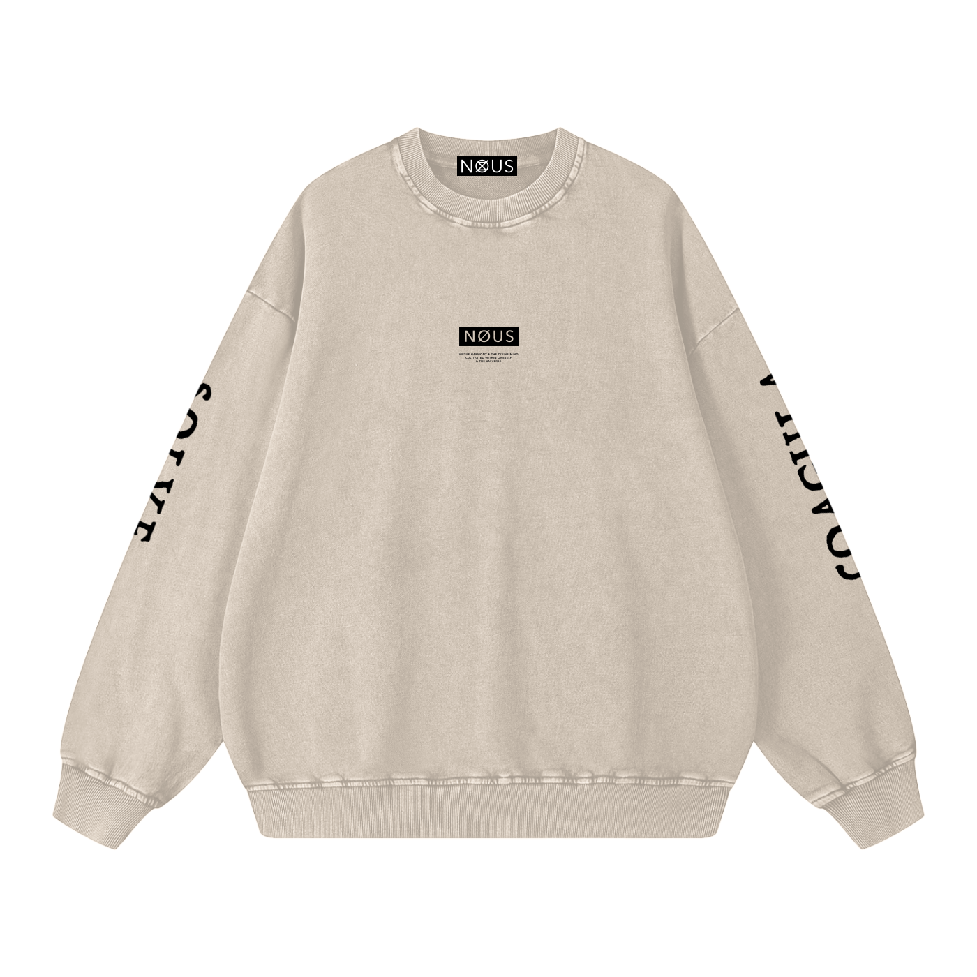 NØUS-Society,Solve-Coagula,Acid-washed,Oversized-Sweatshirt,Spring-Summer,Year-Zero-Collection,2026-Collection,Longsleeve,Sweatshirt