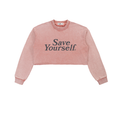 Save Yourself ICØN - Women's Acid Washed Cropped Sweatshirt