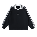 ICØN - Striped Lapel Collar Sweatshirt