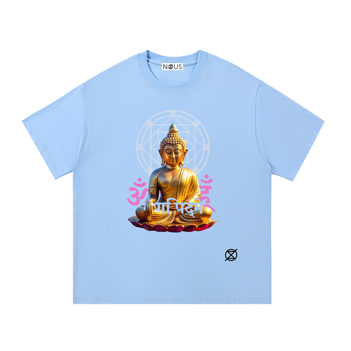 Lotus-Buddha,NØUS-Society,Spring-Summer,Year-Zero-Collection,2026-Collection,Lotus-Flower,Buddha,Om,Oversized- TShirt,Siddhartha-Gautama