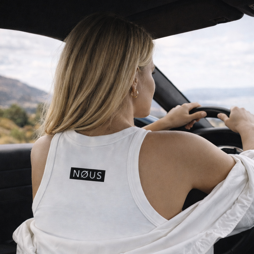True Virtue ICØN - Women's White Acid Washed Tank Top