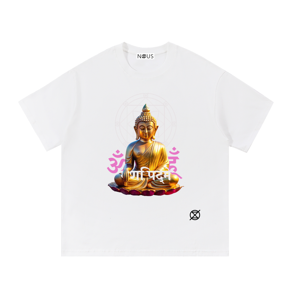 Lotus-Buddha,NØUS-Society,Spring-Summer,Year-Zero-Collection,2026-Collection,Lotus-Flower,Buddha,Om,Oversized- TShirt,Siddhartha-Gautama