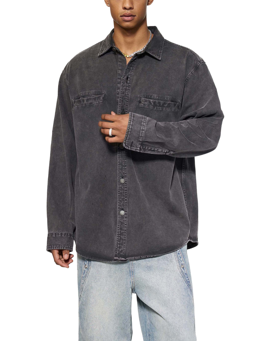 ICØN NØUS - Denim Vintage Washed Button-Up shirt