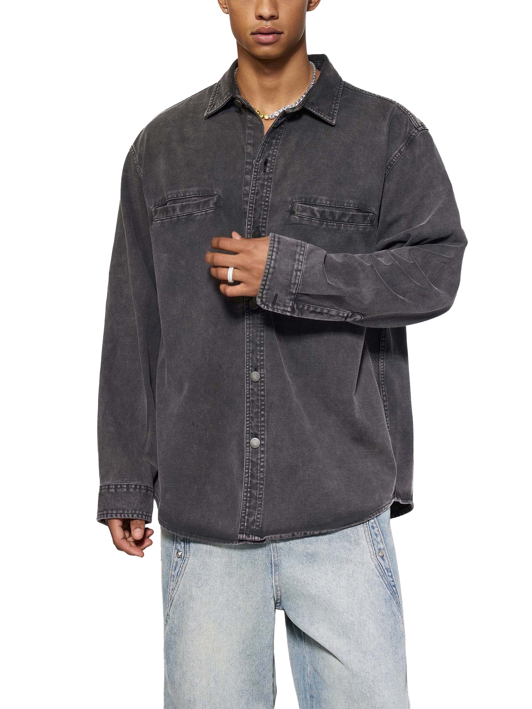 ICØN NØUS - Denim Vintage Washed Button-Up shirt