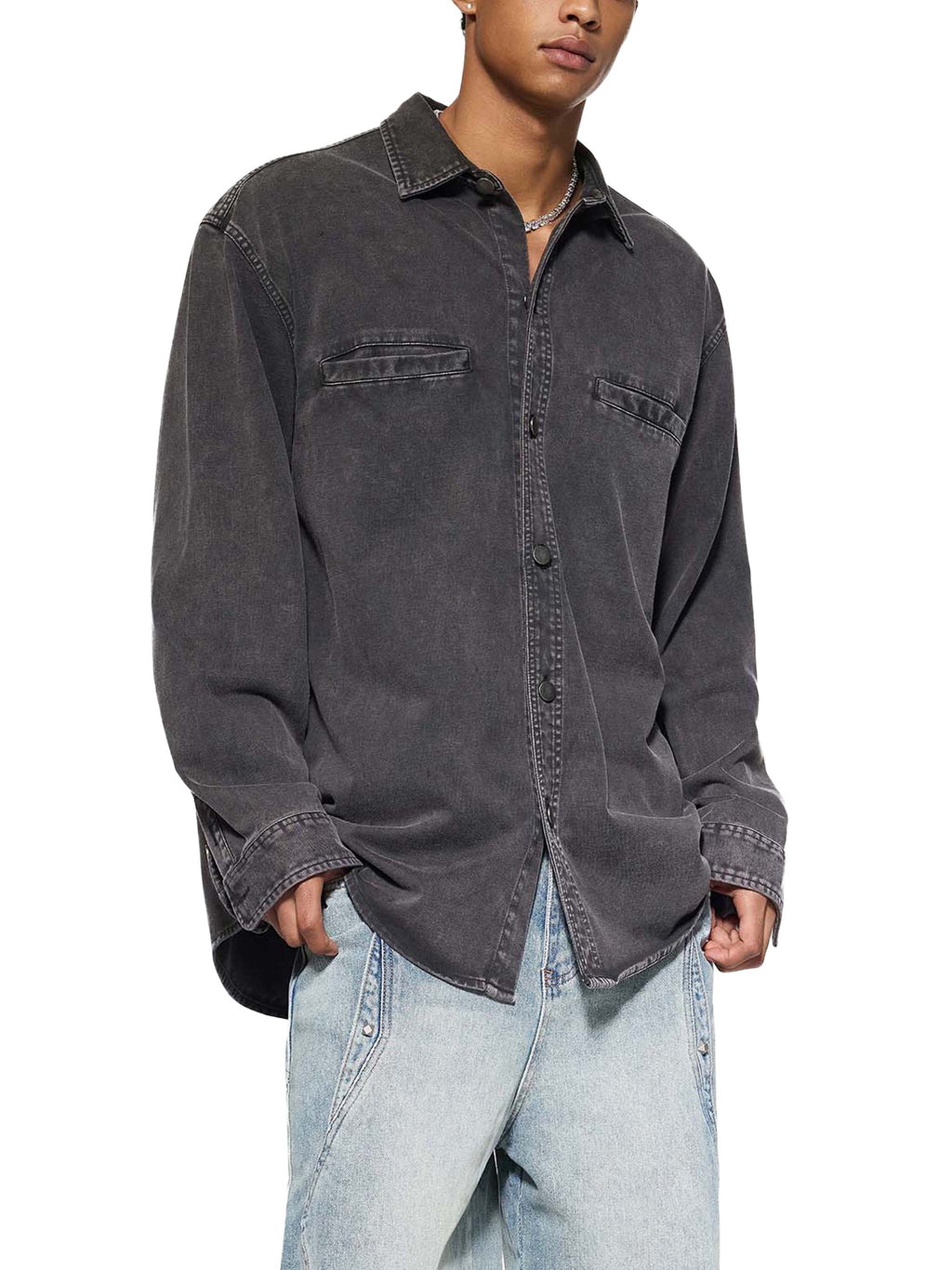 ICØN NØUS - Denim Vintage Washed Button-Up shirt